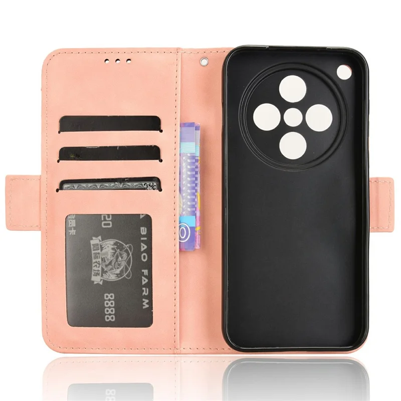 For Oppo Find X8 5G Leather Case Phone Wallet Cover with Multiple Card Slots - Pink