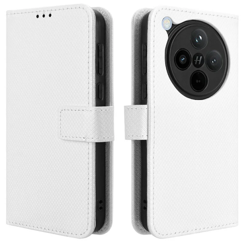 Obudowa na Oppo Find X8 5G, etui portfelowe z syntetycznej skóry PU z diamentowym wzorem – Biały