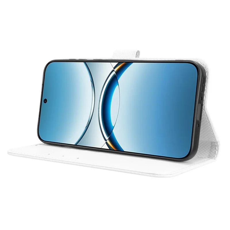 Obudowa na Oppo Find X8 5G, etui portfelowe z syntetycznej skóry PU z diamentowym wzorem – Biały