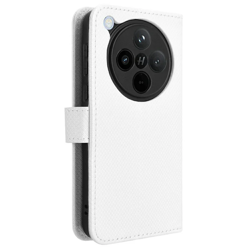 Obudowa na Oppo Find X8 5G, etui portfelowe z syntetycznej skóry PU z diamentowym wzorem – Biały