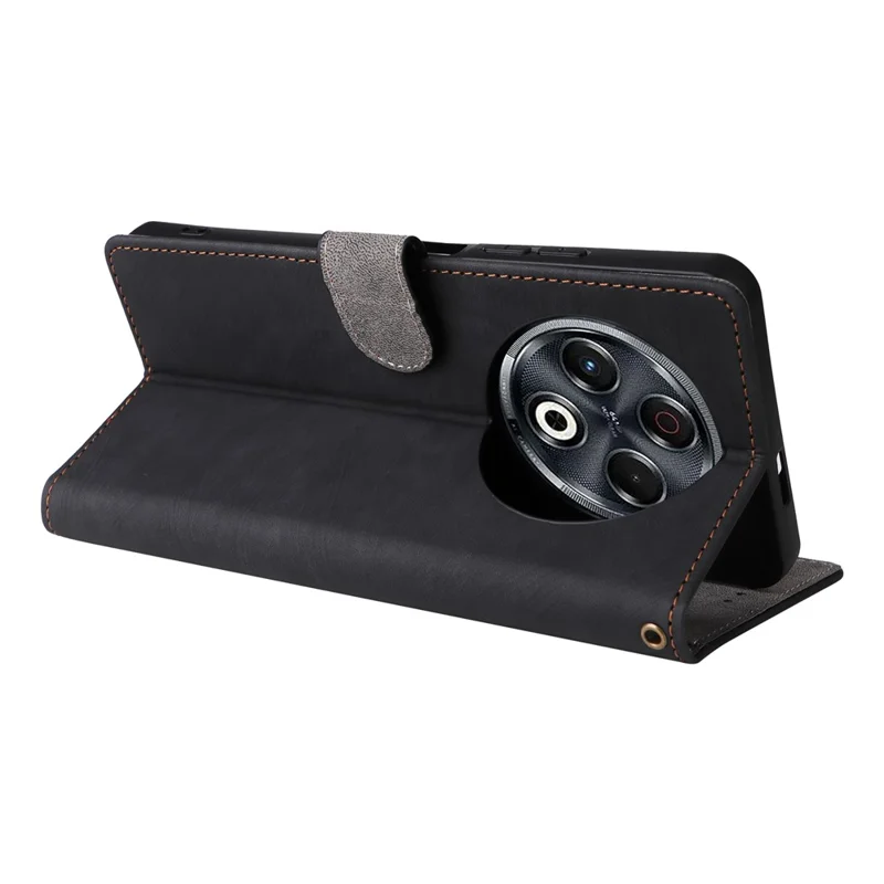 For TECNO Spark 30 4G KL6 Wallet Phone Case RFID Blocking PU Leather Flip Cover Stand View - Black