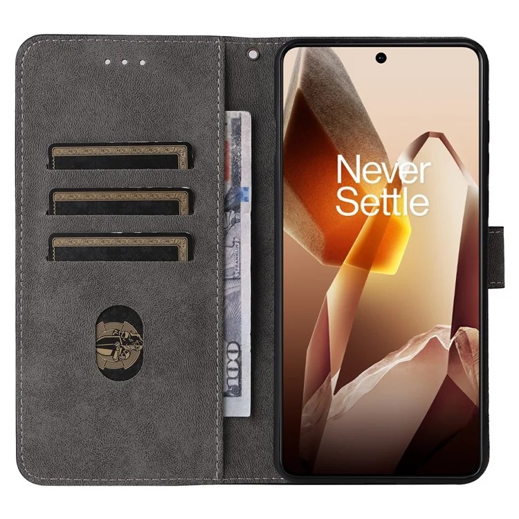 Für OnePlus 13 Wallet Phone Case RFID-blockierender PU-Leder-Flip-Cover-Ständer - Schwarz