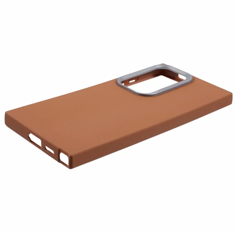 For Samsung Galaxy S23 Ultra Case Læderstruktur TPU Stødfast Telefonbeskyttelse - Brun
