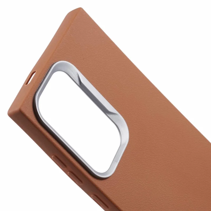 For Samsung Galaxy S23 Ultra Case Læderstruktur TPU Stødfast Telefonbeskyttelse - Brun