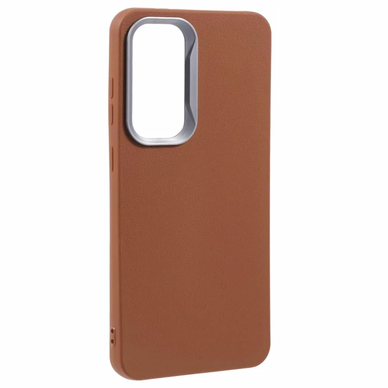 For Samsung Galaxy S24+ Case Leather Textured TPU Shockproof Phone Cover - Brown