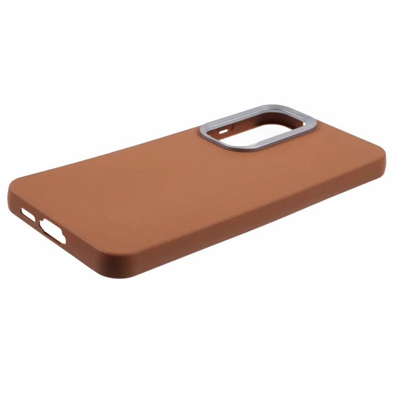 For Samsung Galaxy S24+ Case Leather Textured TPU Shockproof Phone Cover - Brown