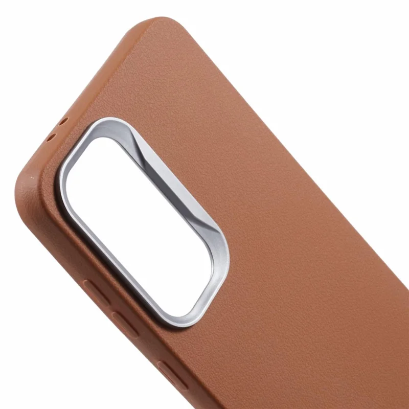 For Samsung Galaxy S24+ Case Leather Textured TPU Shockproof Phone Cover - Brown