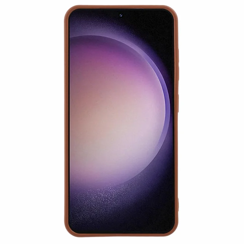 For Samsung Galaxy S23+ Case Leather Textured TPU Shockproof Phone Cover - Brown