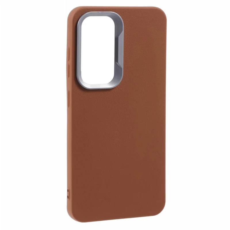 For Samsung Galaxy S23+ Case Leather Textured TPU Shockproof Phone Cover - Brown