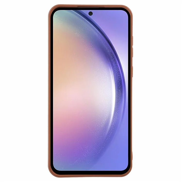 Étui en cuir texturé TPU antichoc pour Samsung Galaxy A35 5G - Marron