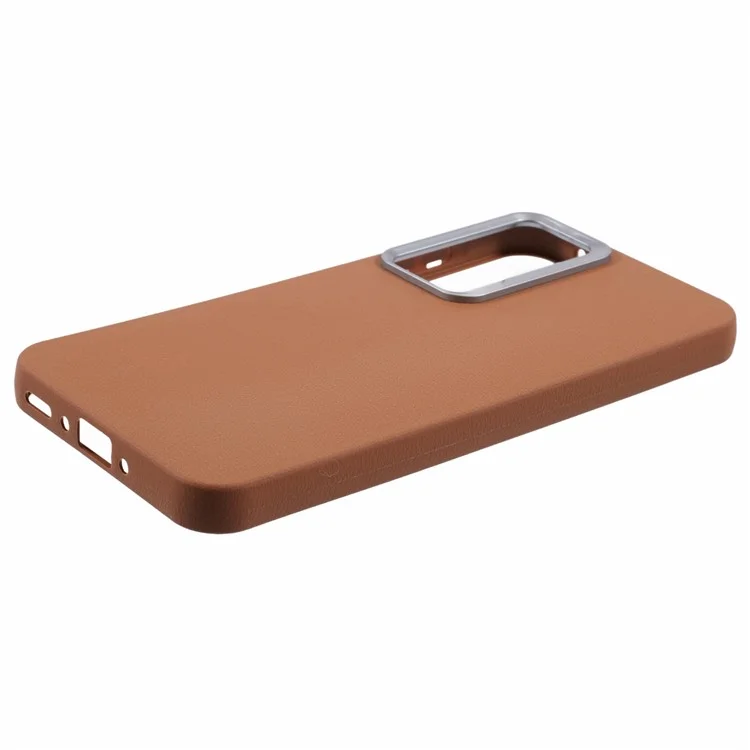 Étui en cuir texturé TPU antichoc pour Samsung Galaxy A35 5G - Marron