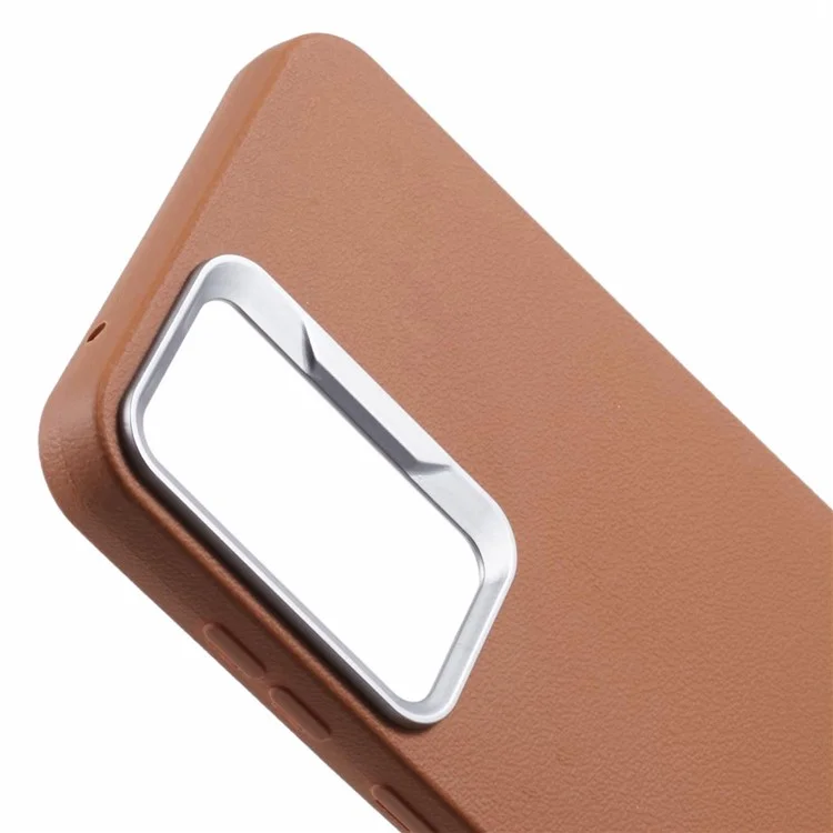 Étui en cuir texturé TPU antichoc pour Samsung Galaxy A35 5G - Marron