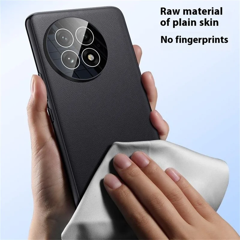 Capa para OnePlus 13 resistente a quedas de couro PU + TPU - Preta