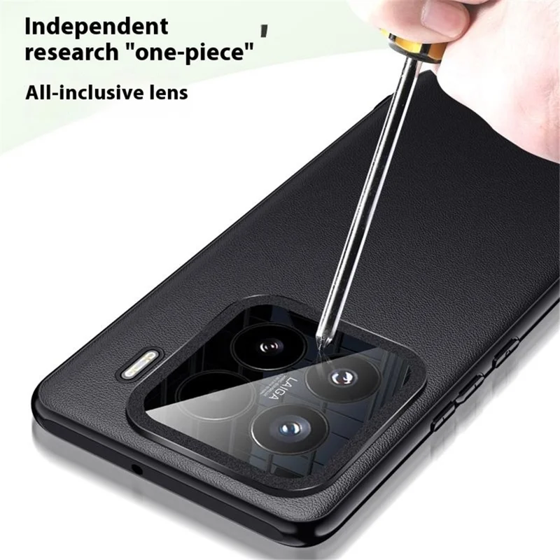 For Xiaomi 15 Case Slim TPU+PC+PU Leather Phone Back Cover (2nd Gen) - Black