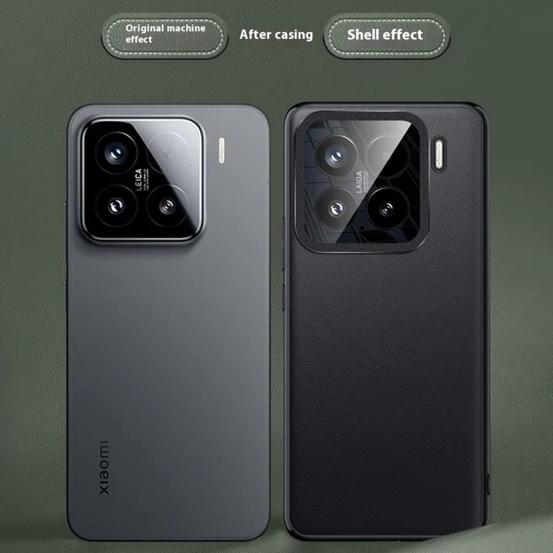 For Xiaomi 15 Case Slim TPU+PC+PU Leather Phone Back Cover (2nd Gen) - Black