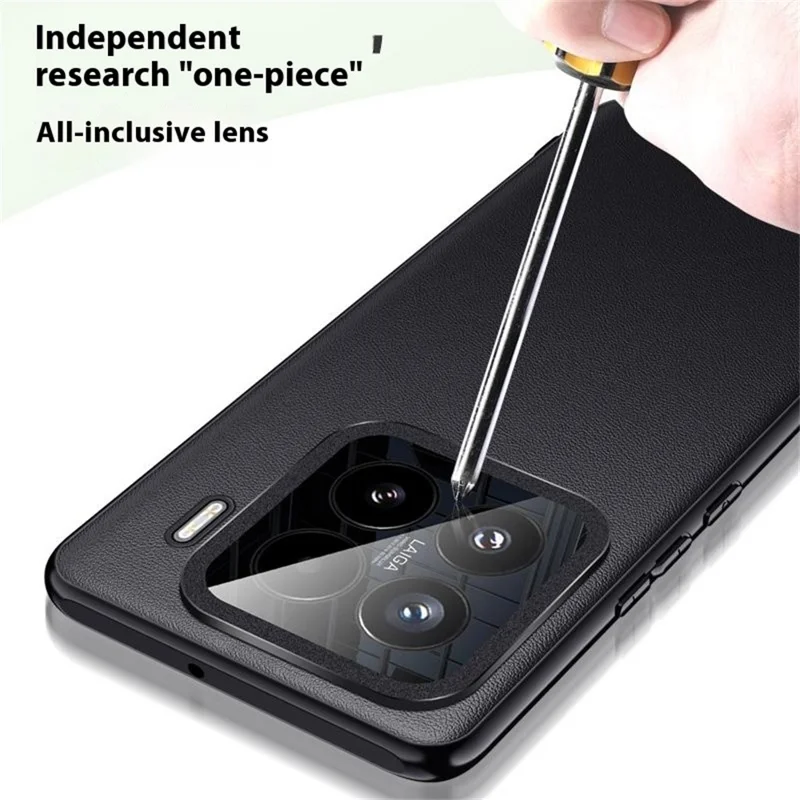 Custodia per Xiaomi 15 compatibile con MagSafe, in pelle PU + TPU + coperchio posteriore in PC (2a generazione) - Nero