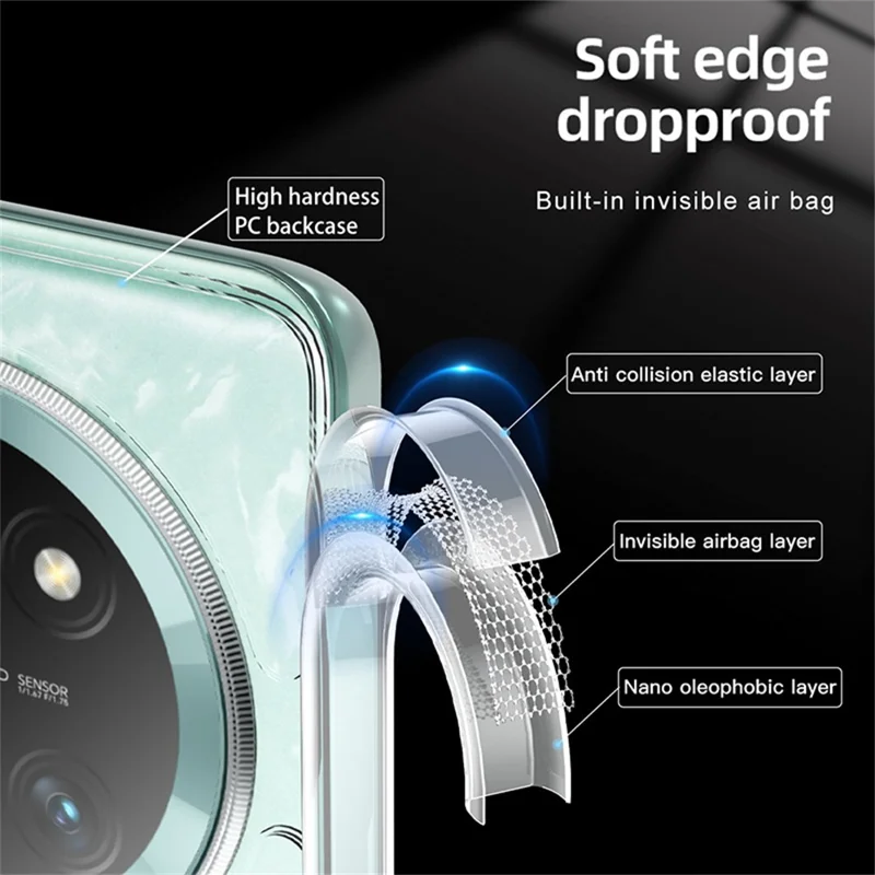 For Honor Magic7 Lite 5G / X9c 5G / X60 Pro 5G Case PC+TPU Phone Cover Airbag Protection - Transparent
