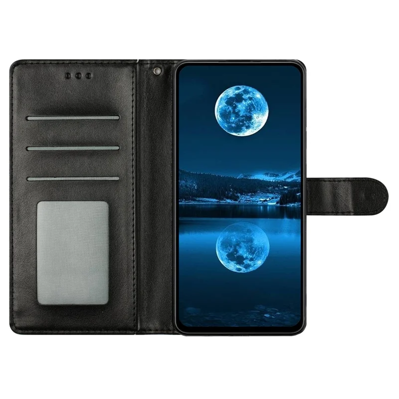 For Samsung Galaxy A36 5G Leather Case Wallet Stand Phone Cover with Handy Strap - Black