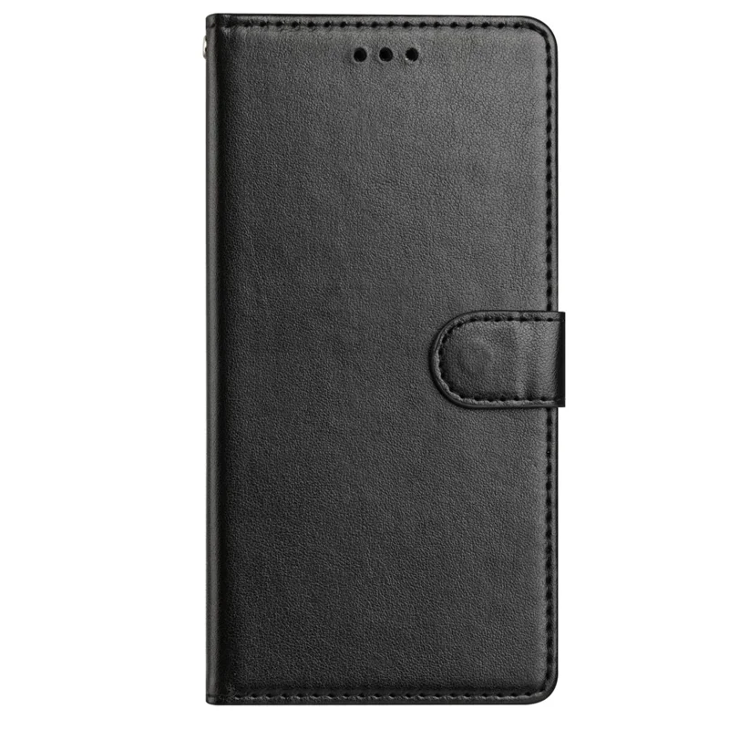 For Samsung Galaxy A36 5G Leather Case Wallet Stand Phone Cover with Handy Strap - Black