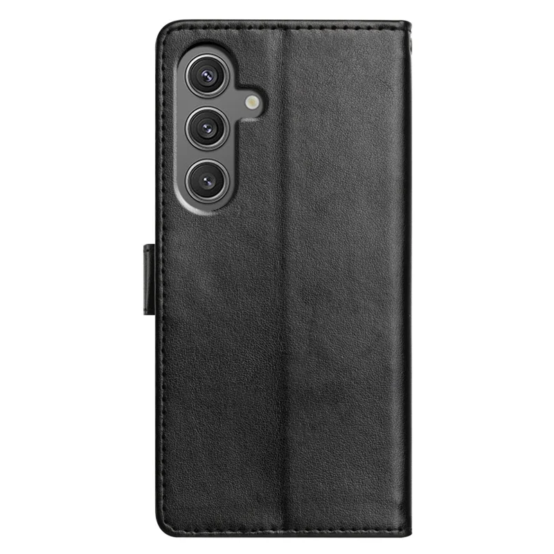 For Samsung Galaxy A36 5G Leather Case Wallet Stand Phone Cover with Handy Strap - Black
