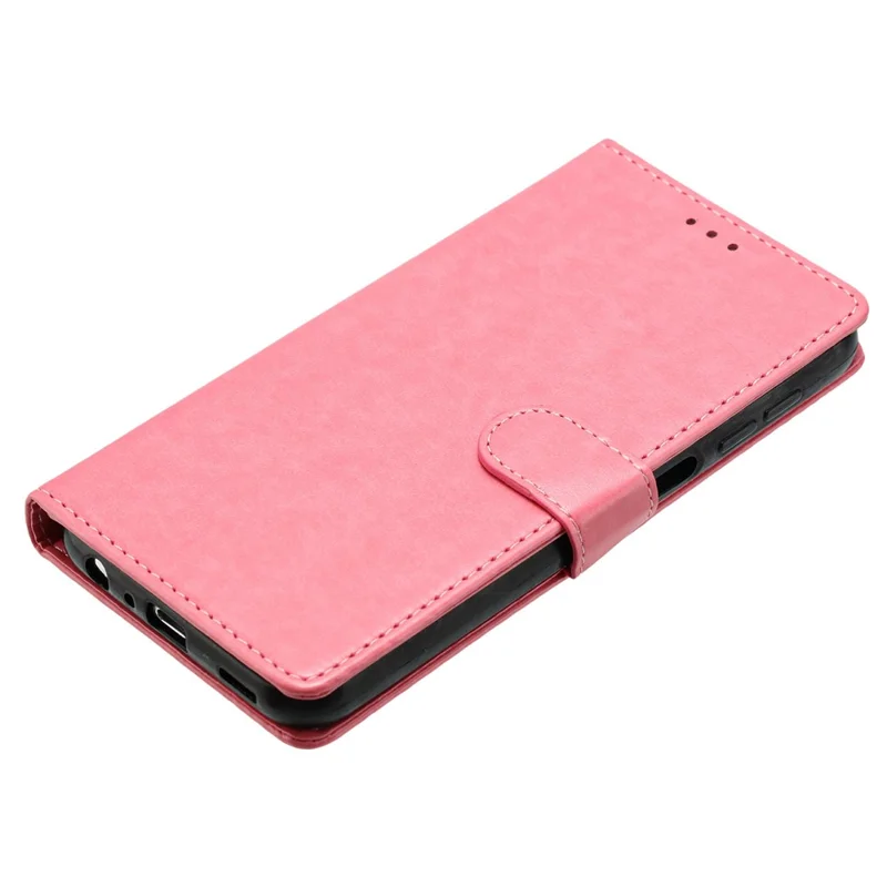 Für Motorola Moto G55 5G Lederhülle Brieftasche Ständer Handyhülle mit praktischem Gurt - Pink