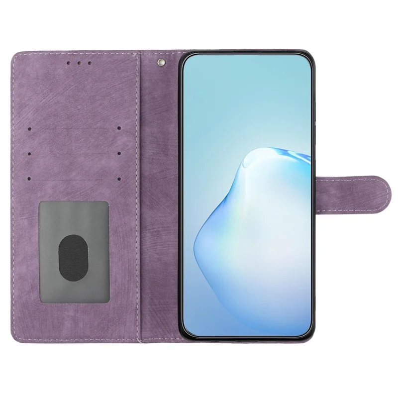 For Xiaomi Redmi Note 14 5G Case with Card Clots Skin-Touch PU Leather Phone Cover Stand - Purple