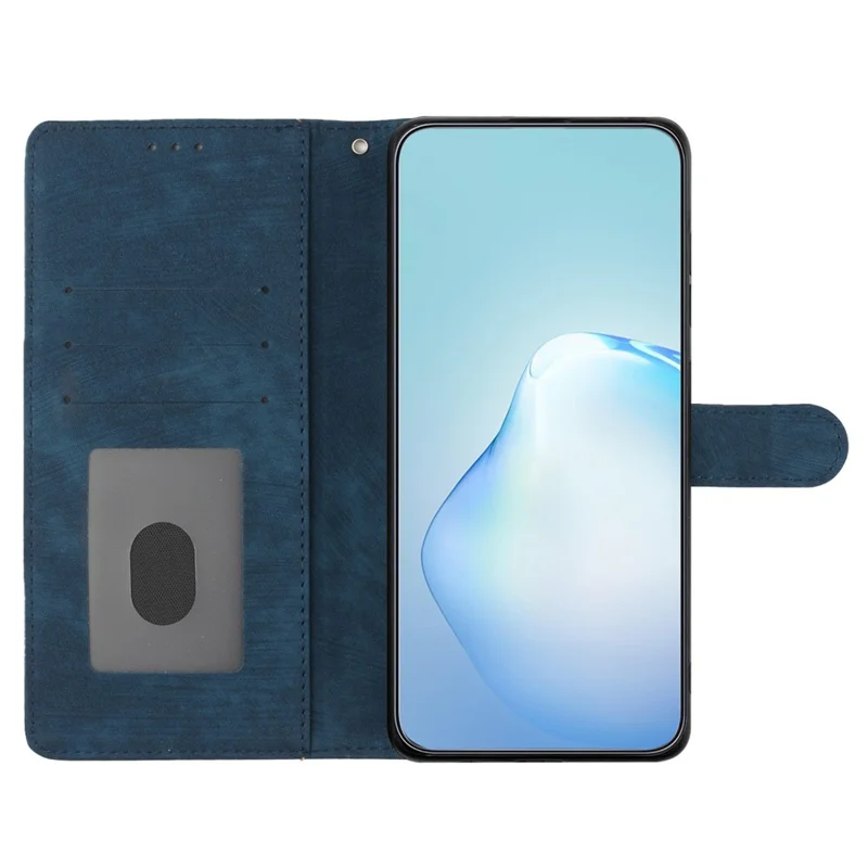 For Xiaomi 14T Pro Case with Card Clots Skin-Touch PU Leather Phone Cover Stand - Blue