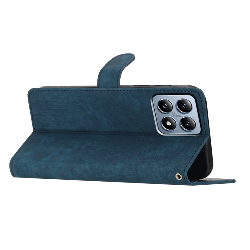 For Xiaomi 14T Pro Case with Card Clots Skin-Touch PU Leather Phone Cover Stand - Blue