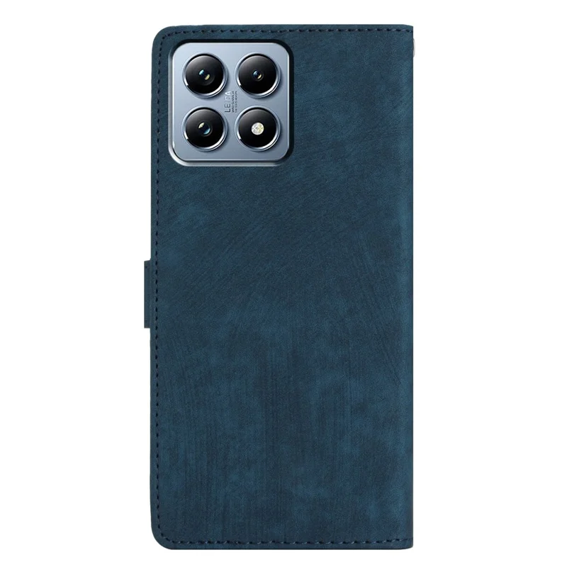 For Xiaomi 14T Pro Case with Card Clots Skin-Touch PU Leather Phone Cover Stand - Blue