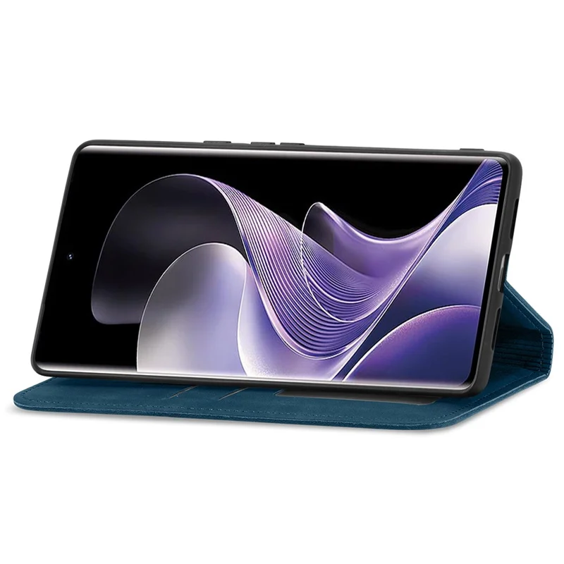 For Xiaomi Redmi Note 14 Pro+ 5G Case Skin Touch Feeling Leather Card Holder Phone Cover Magnetic Absorption - Dark Blue