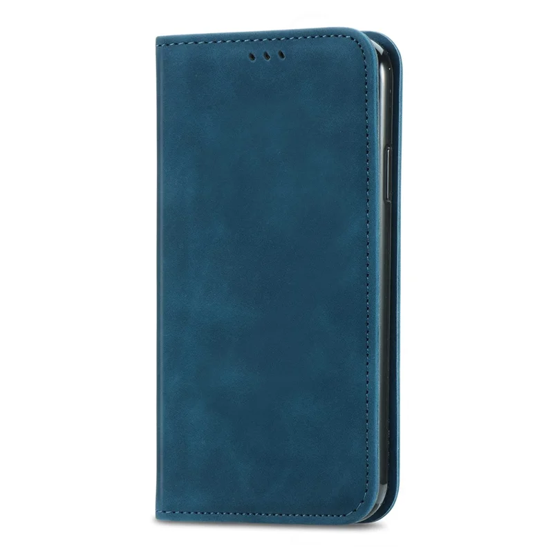 For Xiaomi Redmi Note 14 Pro+ 5G Case Skin Touch Feeling Leather Card Holder Phone Cover Magnetic Absorption - Dark Blue