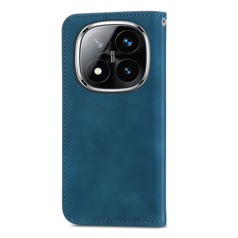 For Xiaomi Redmi Note 14 Pro+ 5G Case Skin Touch Feeling Leather Card Holder Phone Cover Magnetic Absorption - Dark Blue