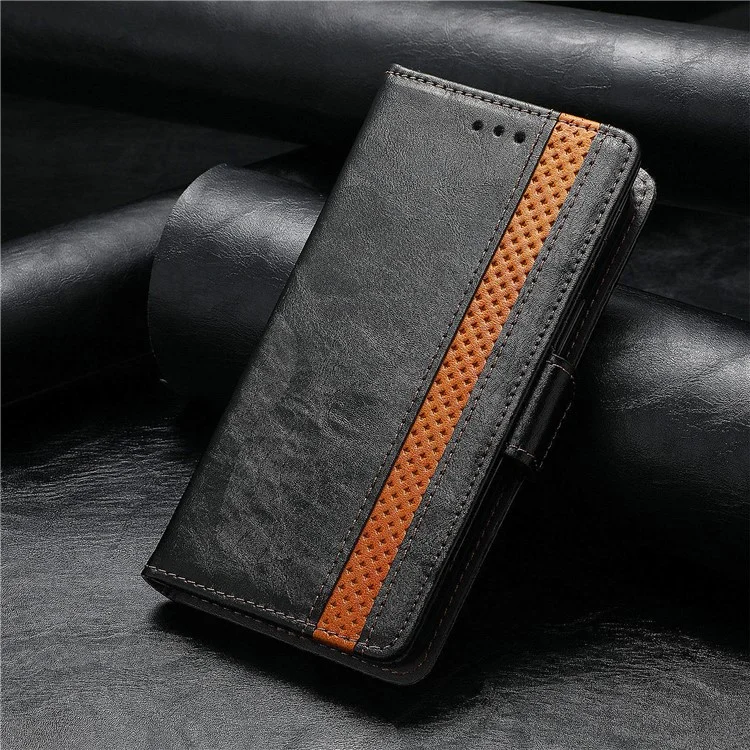 ЧЕХОЛ CASENEO 002 SERIES ДЛЯ HONOR X7C 4G / 200 SMART 5G / PLAY 60 PLUS 5G СТОЯЧИЙ БУМАЖНИК СПЛАЙСИНГОВАЯ ОБЛОЖКА ИЗ ИСКУССТВЕННОЙ КОЖИ - ЧЕРНЫЙ