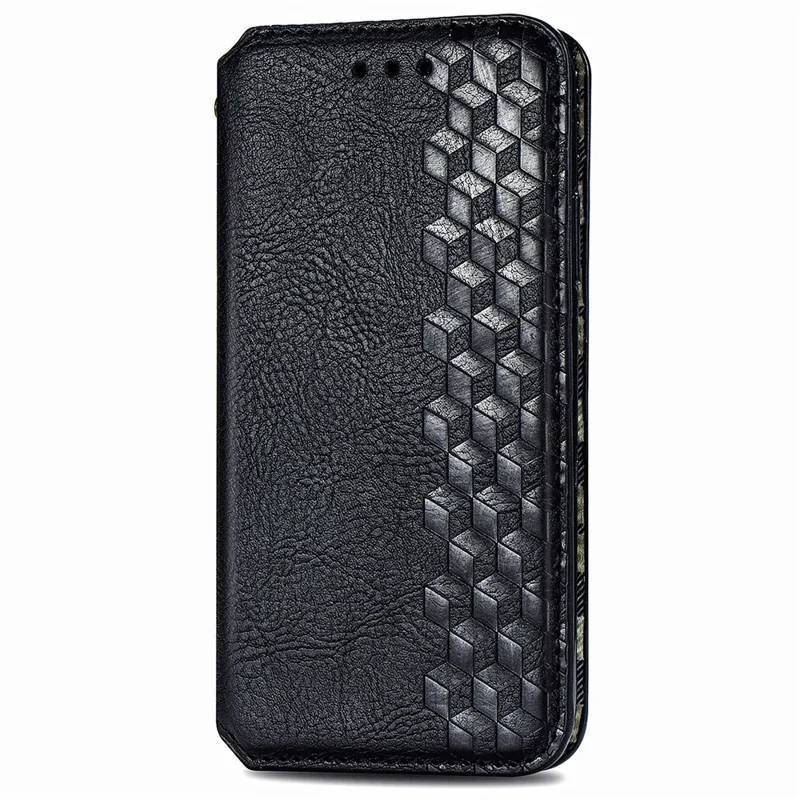 PU Leather Case For Honor X7c 4G / 200 Smart 5G / Play 60 Plus 5G Rhombus Imprint Wallet Stand Phone Cover - Black