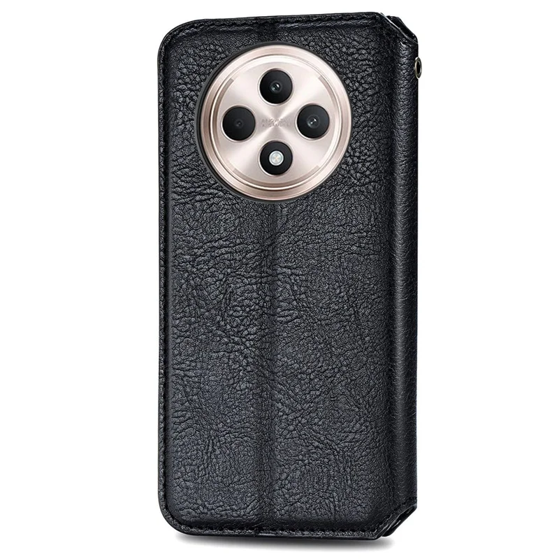 Para el caso de TECNO Spark 30C 4G Diseño de rombos Impresión de cuero PU Funda de teléfono - Negro
