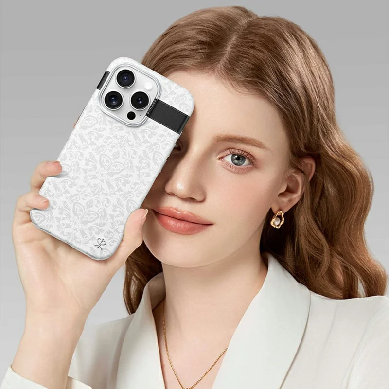 PYNANA PN-16YH2 For iPhone 16 Pro Case Compatible with MagSafe Flower Leather Back Cover