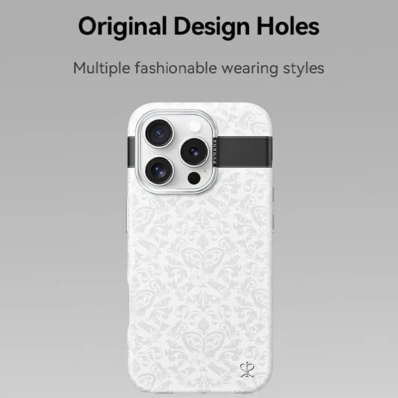 PYNANA PN-16YH4  For iPhone 16 Pro Max Case Compatible with MagSafe Flower Leather Back Cover