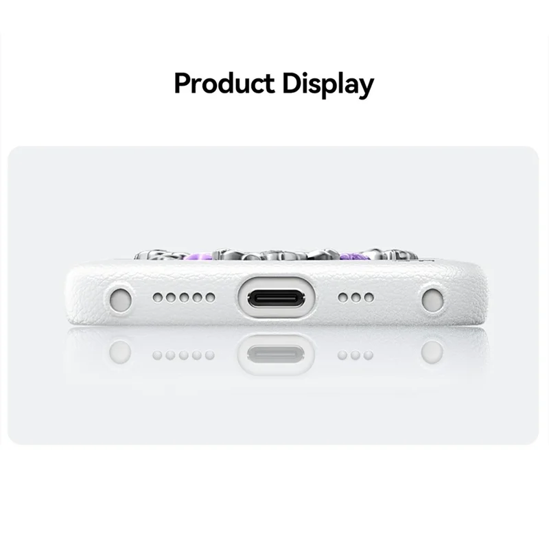 PYNANA PN-16YJ2 For iPhone 16 Pro Case Heart-Shape Mirror Leather Back Cover