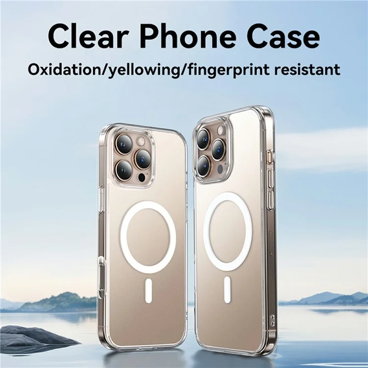 JOYROOM JR-16FG6 Funda transparente compatible con iPhone 16 Pro, con cubierta trasera mate de PC+TPU compatible con MagSafe