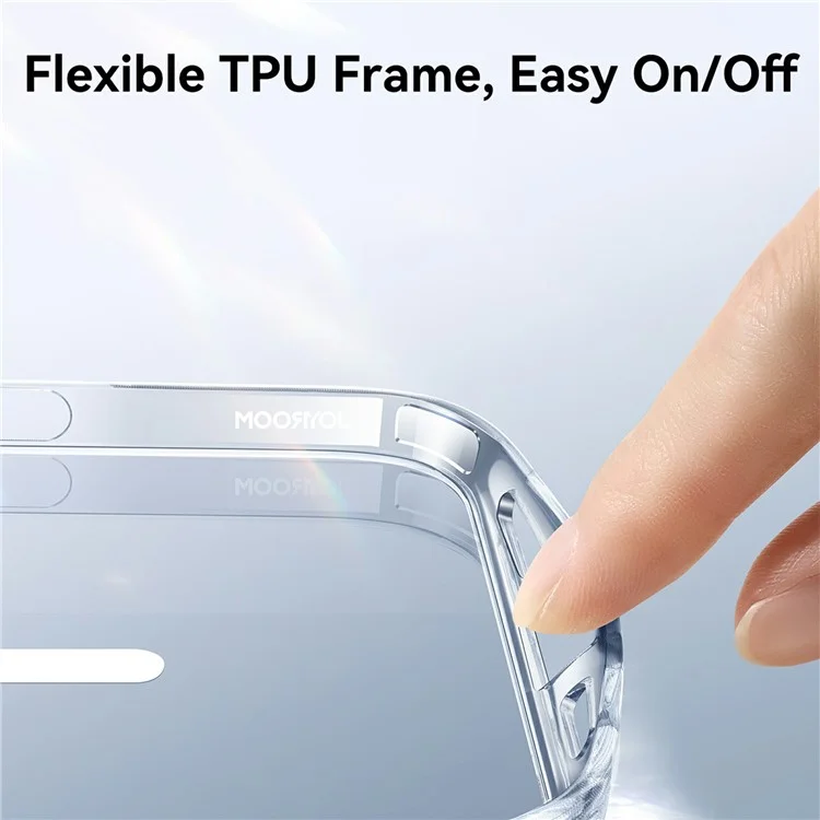 JOYROOM JR-16FG6 Funda transparente compatible con iPhone 16 Pro, con cubierta trasera mate de PC+TPU compatible con MagSafe