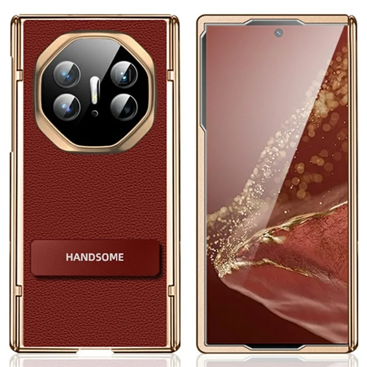 Étui Ultimate pour Huawei Mate XT, charnière magnétique, cuir + PC, support arrière - Rouge