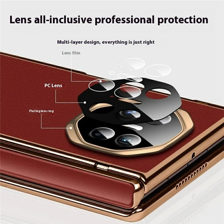 Étui Ultimate pour Huawei Mate XT, charnière magnétique, cuir + PC, support arrière - Rouge