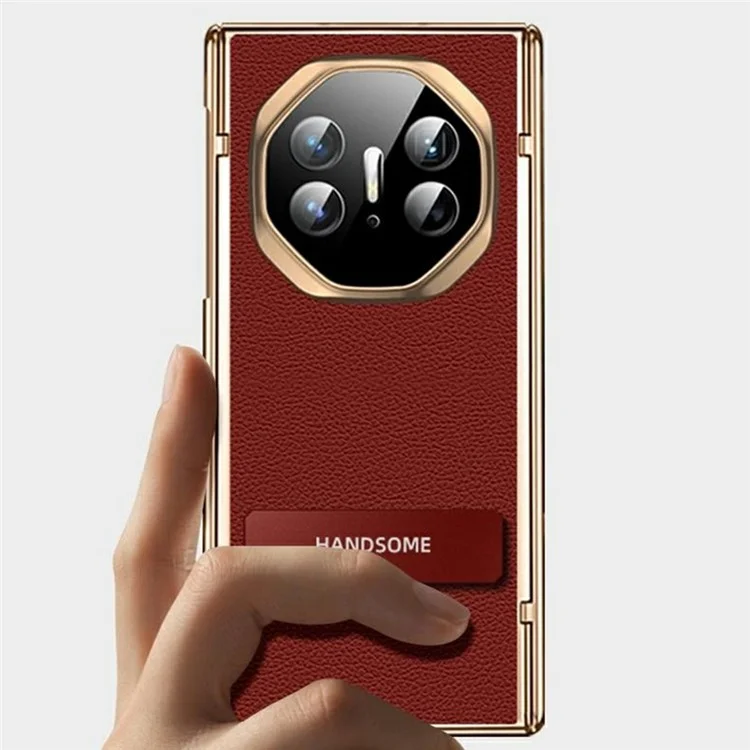 Étui Ultimate pour Huawei Mate XT, charnière magnétique, cuir + PC, support arrière - Rouge