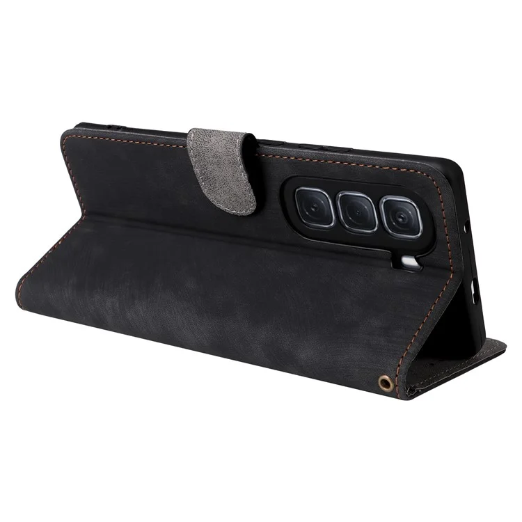 Für Infinix Hot 50 Pro 4G X6881 Wallet Phone Case RFID-blockierender PU-Leder-Flip-Cover-Ständer - Schwarz