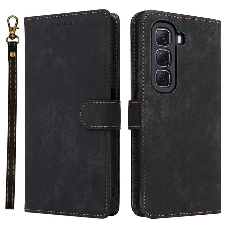 Für Infinix Hot 50 Pro+ 4G X6880 Wallet-Handyhülle mit RFID-Blockierung, PU-Leder-Klapphülle, Ständer-Ansicht - Schwarz