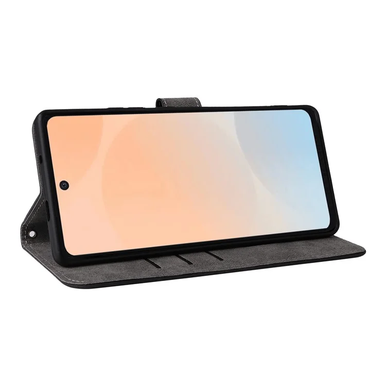 Für Infinix Hot 50 Pro+ 4G X6880 Wallet-Handyhülle mit RFID-Blockierung, PU-Leder-Klapphülle, Ständer-Ansicht - Schwarz