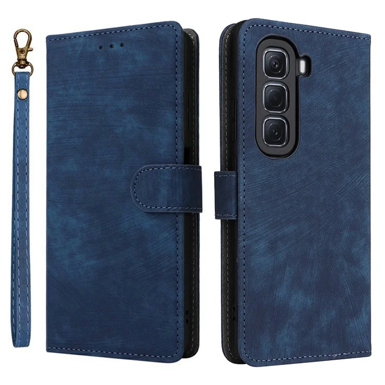 Funda de cartera para Infinix Hot 50 Pro+ 4G X6880, con bloqueo RFID, de piel de PU, con tapa abatible y soporte, color azul.