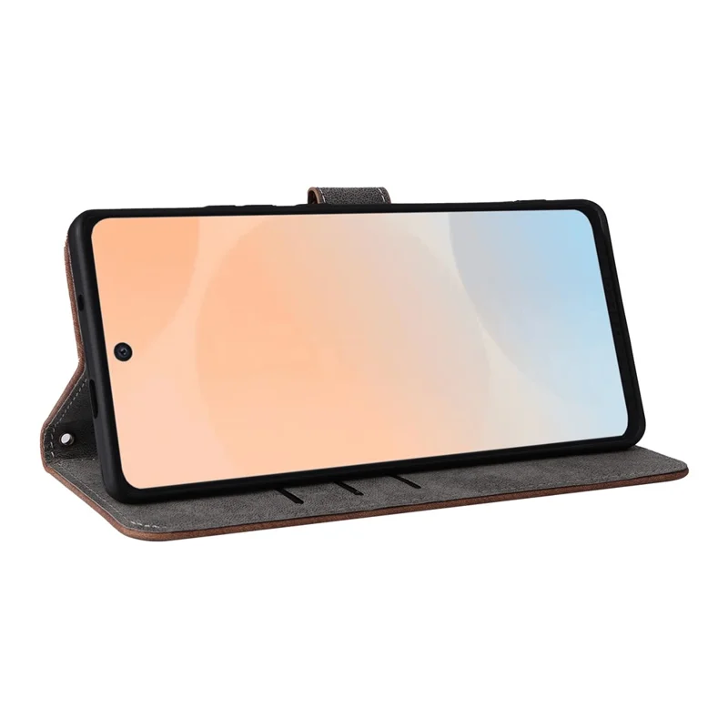 For Infinix Hot 50 Pro+ 4G X6880 Wallet Phone Case RFID Blocking PU Leather Flip Cover Stand View - Brown