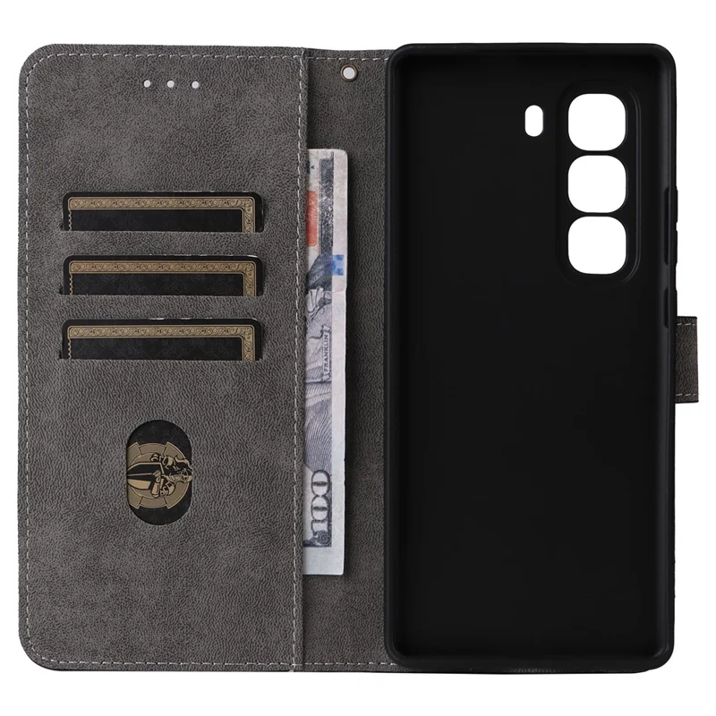 For Infinix Hot 50 Pro+ 4G X6880 Wallet Phone Case RFID Blocking PU Leather Flip Cover Stand View - Brown