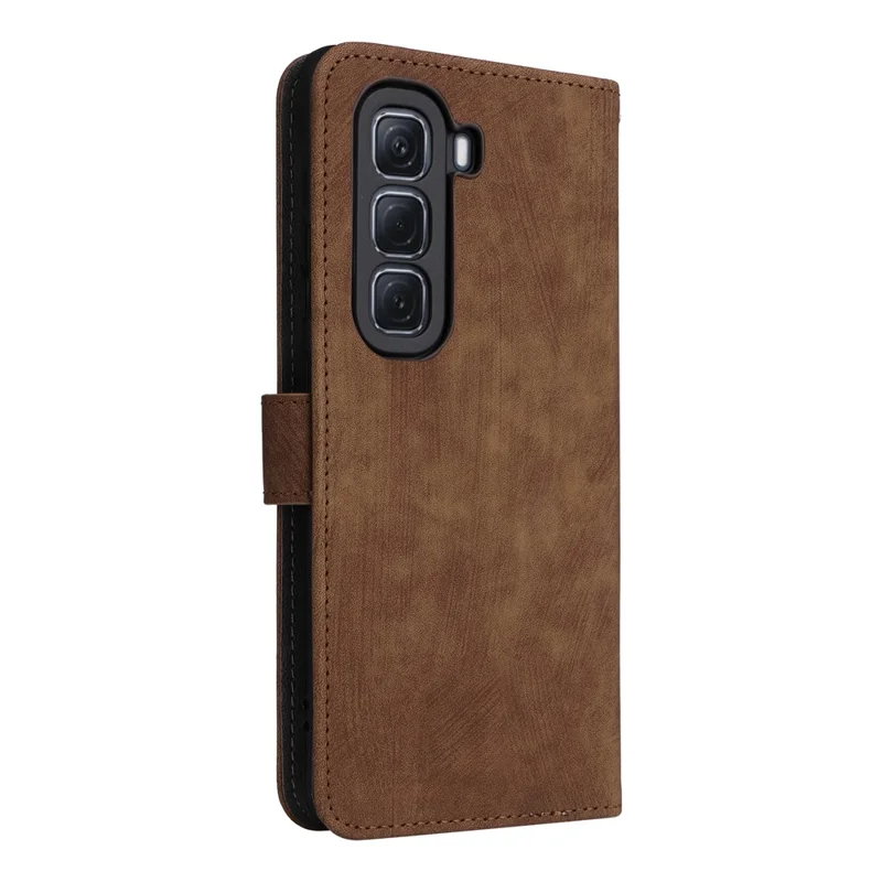 For Infinix Hot 50 Pro+ 4G X6880 Wallet Phone Case RFID Blocking PU Leather Flip Cover Stand View - Brown